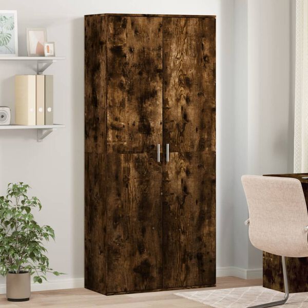 vidaXL Vysoká skrinka dymový dub 80x35x180 cm kompozitné drevo