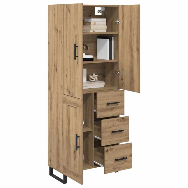 vidaXL Highboard so z&aacute;suvkou 2 pcs Remeseln&yacute; dub 69,5 x 34 x 180 cm
