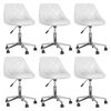 vidaXL Otočn&eacute; jed&aacute;lensk&eacute; stoličky 6 ks biele umel&aacute; koža