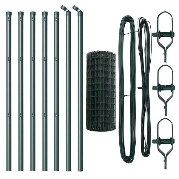 vidaXL Plot s podperou Zelen&aacute; 0,6 x 10 m Ocel a PVC