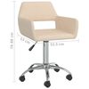 vidaXL Otočná jedálenská stolička krémová látková