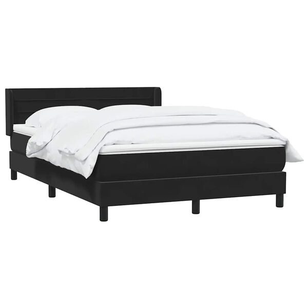 vidaXL Posteľn&yacute; r&aacute;m boxspring s matracom čierny 160x210 cm zamat