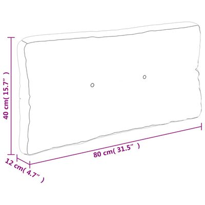 vidaXL Podložka na paletový nábytok, sivé kocky 80x40x12 cm, látka