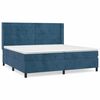 vidaXL Posteľn&yacute; r&aacute;m boxsping s matracom tmavomodr&yacute; 200x200 cm zamat
