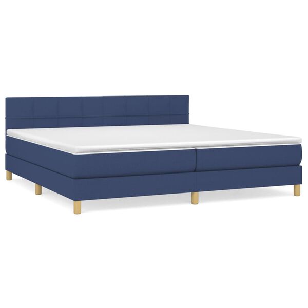 vidaXL Boxspring posteľ s matracom modr&aacute; 200x200 cm l&aacute;tka