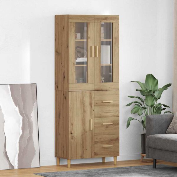 vidaXL Highboard Remeseln&yacute; dub 69,5 x 34 x 180 cm Kompozitn&eacute; drevo