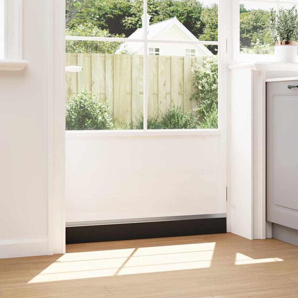 vidaXL Samolepiace tesnenia dver&iacute; s kefou 12 pcs Strieborn&aacute; 100 cm