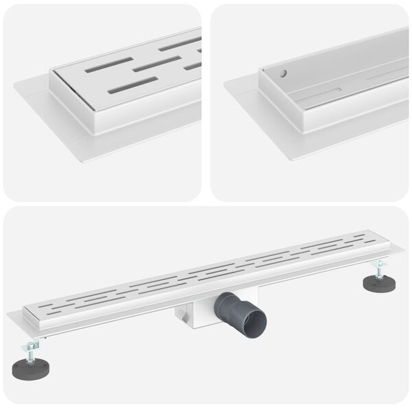 vidaXL Sprchov&yacute; odtok s l&iacute;niov&yacute;m dizajnom Strieborn&aacute; 80 cm