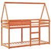 vidaXL Poschodová posteľ so strechou voskovohnedá 75x190 cm borovica