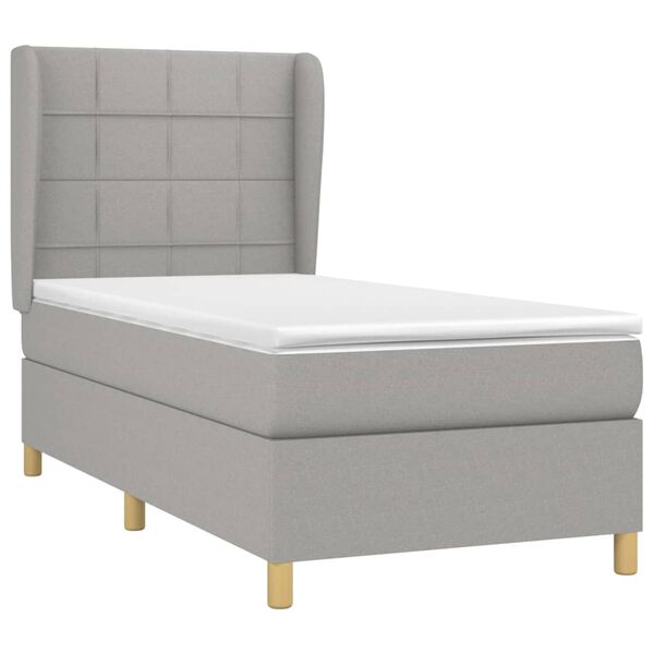 vidaXL Boxspring posteľ s matracom bledosiv&yacute; 100x200 cm l&aacute;tka