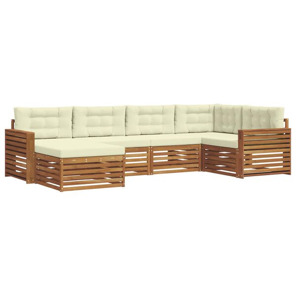 vidaXL Z&aacute;hradn&aacute; s&uacute;prava gaučov s vank&uacute;&scaron;om 6 pcs Pr&iacute;rodn&aacute; a kr&eacute;mov&aacute;