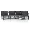 vidaXL 4-dielna záhradná sedacia súprava s podložkami antracitová oceľ