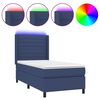 vidaXL Posteľ boxsping s matracom a LED modr&aacute; 90x190 cm l&aacute;tka