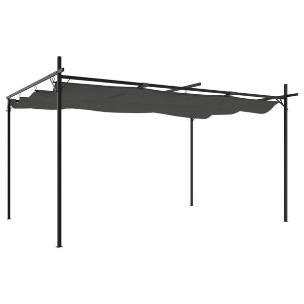 vidaXL Pergola so zaťahovacou strechou antracitov&aacute; 395x292x230 cm