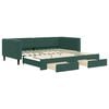 vidaXL Rozkladacia denná posteľ a zásuvky tmavozelená 100x200 cm zamat