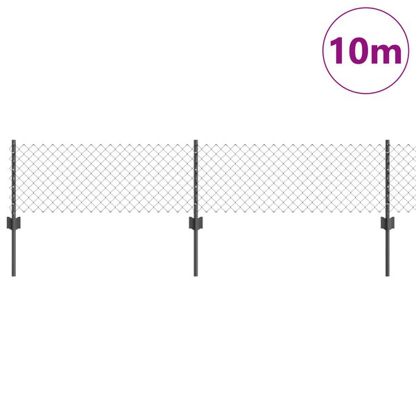 vidaXL Plot s podperou Sivá 0,4 x 10 m Ocel a PVC