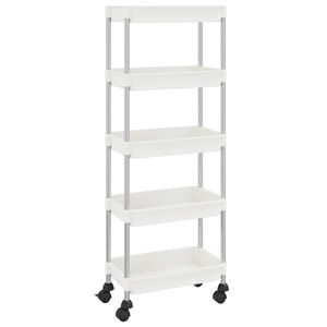 vidaXL 5-poschodov&yacute; kuchynsk&yacute; voz&iacute;k biely 42x29x128 cm železo a ABS