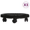 vidaXL Voz&iacute;ky na rastliny s kolieskami 3 ks priemer 30cm čierny 170 kg