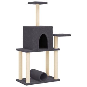 vidaXL &Scaron;krabadlo pre mačky so sisalov&yacute;mi stĺpikmi tmavosiv&eacute; 122 cm