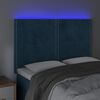 vidaXL Čelo postele s LED tmavomodr&eacute; 144x5x118/128 cm zamat