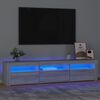 vidaXL TV skrinka s LED svetlami sivý dub sonoma 180x35x40 cm