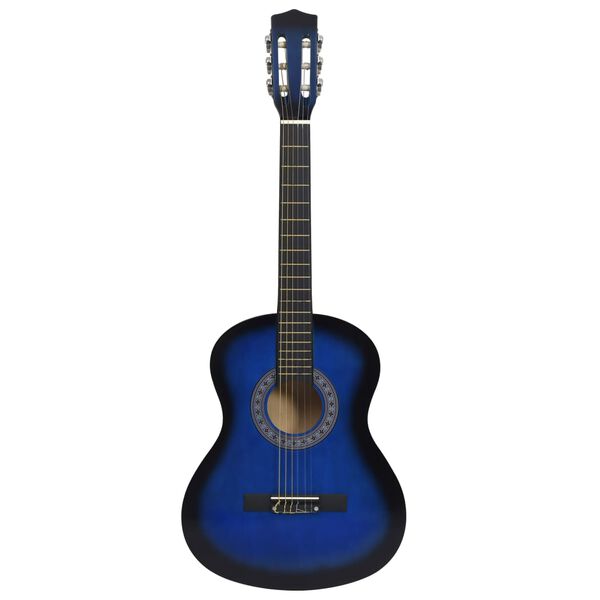 vidaXL Klasická gitara pre začiatočníkov s taškou modrá 3/4 36"