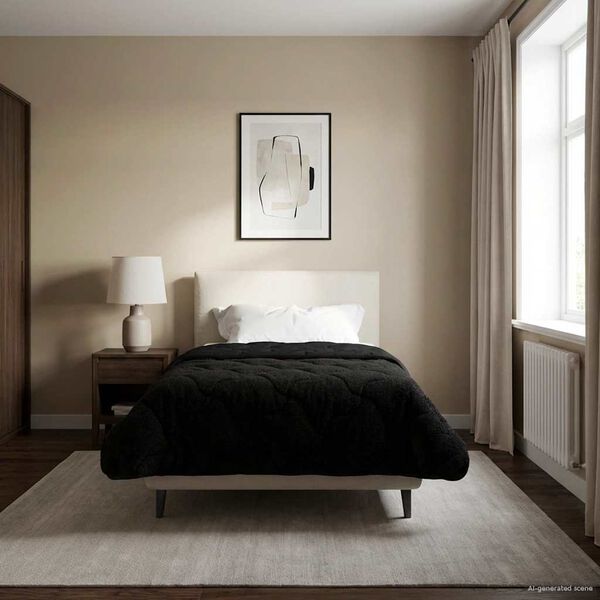 vidaXL Prikr&yacute;vka na cel&yacute; rok &Scaron;nurovan&yacute; Čierna 135 x 220 cm