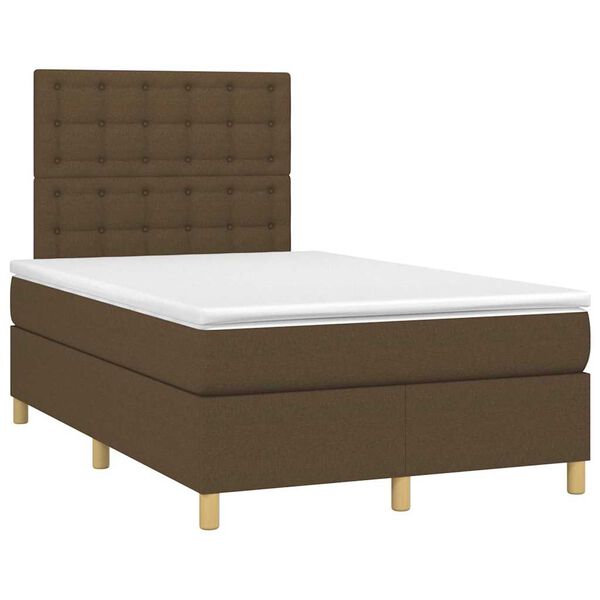 vidaXL Boxspring posteľ s matracom tmavohned&aacute; 120x190 cm l&aacute;tka