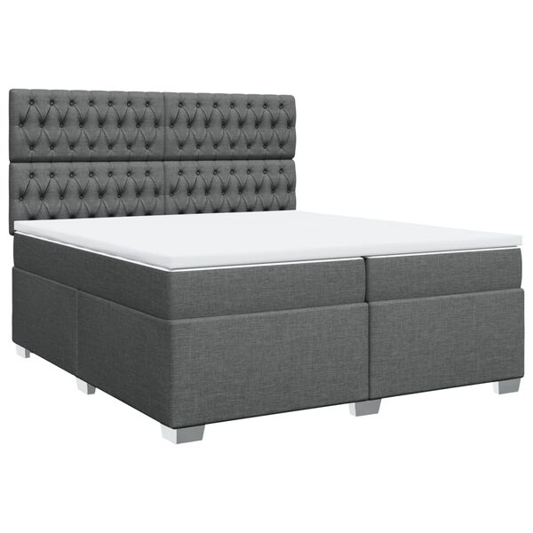 vidaXL Boxspring posteľ s matracom tmavosiv&aacute; 200x200 cm l&aacute;tka