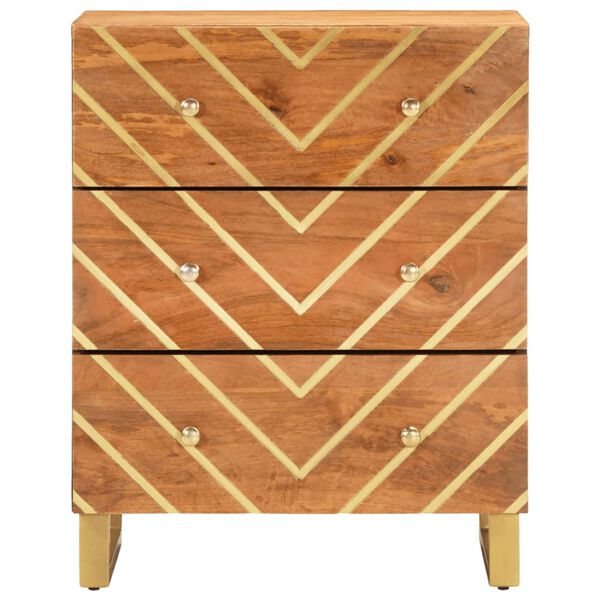 vidaXL Bočn&aacute; skrinka hnedo-čierna 60x33,5x75 cm mas&iacute;vne mango