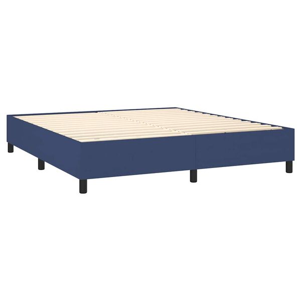 vidaXL Posteľn&yacute; r&aacute;m boxspring s matracom modr&yacute; 180x200 cm l&aacute;tka