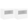 vidaXL Nočn&eacute; stol&iacute;ky s LED svetlami 2 ks biele 50x40x45 cm