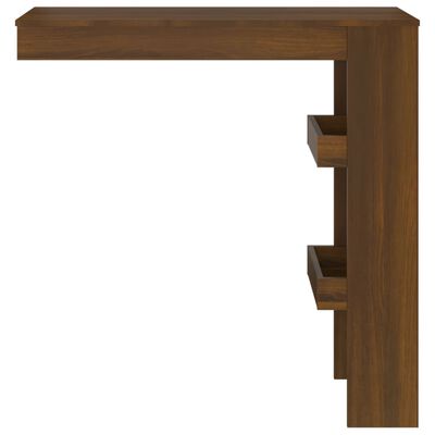 vidaXL Nástenný barový stôl hnedý dub 102x45x103,5 cm kompozitné drevo