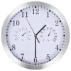 vidaXL N&aacute;stenn&eacute; hodiny s pohonom Quartz, vlhkomer+ teplomer,biele 30cm