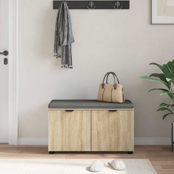 vidaXL Predsieňov&aacute; lavica s vank&uacute;&scaron;om Sonoma dub 80 x 46 x 46 cm