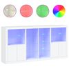 vidaXL Komoda s LED svetlami biela 202x37x100 cm