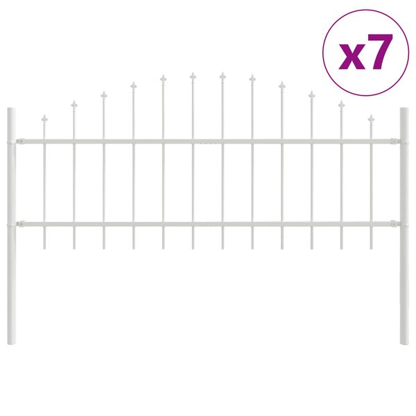 vidaXL Z&aacute;hradn&yacute; plot 7 pcs Biela 170 x 140 cm