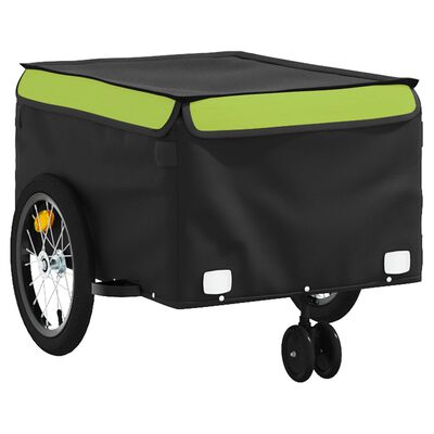 vidaXL Vozík za bicykel, čierno zelený 45 kg, železo