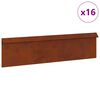vidaXL Slim&aacute;kov&aacute; ohrada 16 pcs Hrdzav&yacute; 100 x 3,5 x 25 cm