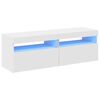 vidaXL TV skrinky s LED svetlami biele 60x35x40 cm