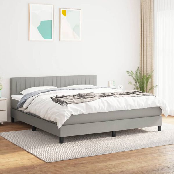 vidaXL Boxspring posteľ s matracom bledosiv&aacute; 180x200 cm l&aacute;tka
