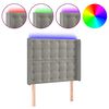 vidaXL Čelo postele s LED bledosiv&eacute; 83x16x118/128 cm zamat