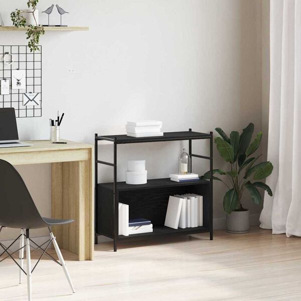 vidaXL Reg&aacute;l na knihy Čierny dub 80 x 30 x 78.5 cm Kompozitn&eacute; drevo