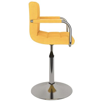 vidaXL Otočné jedálenské stoličky 6 ks horčicovo-žlté látkové