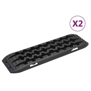 vidaXL Trakčn&eacute; dosky 2 ks čierne 106x30,5x7 cm nylon
