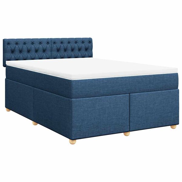 vidaXL Boxspring posteľ s matracom modr&yacute; 140x190 cm l&aacute;tka