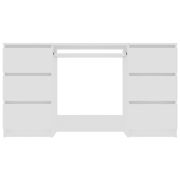 vidaXL Písací stôl, biely 140x50x77 cm, kompozitné drevo