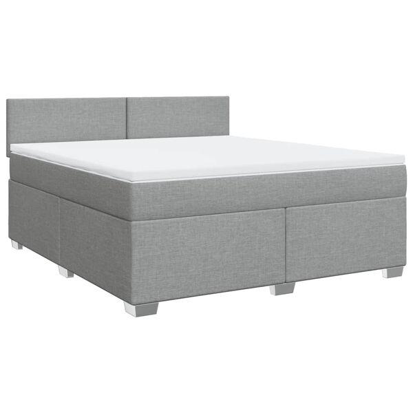 vidaXL Boxspring posteľ s matracom bledosivá 180x200 cm látka