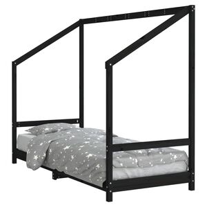 vidaXL R&aacute;m detskej postele čierny 80x200 cm mas&iacute;vna borovica