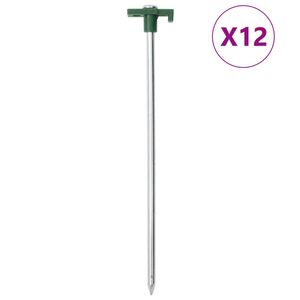 vidaXL Stanov&eacute; kol&iacute;ky 12 ks 25 cm 7 mm pozinkovan&aacute; oceľ